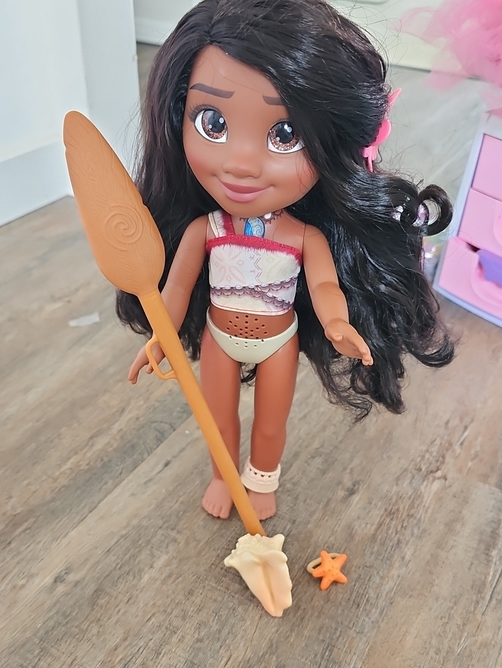 Moana(talking) -Inspired Brown Doll with Dark Brown Hair and Accessories